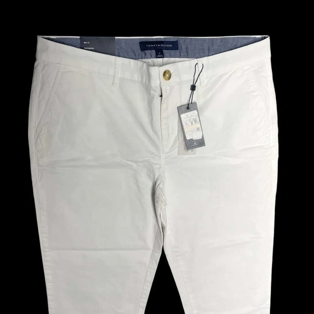 Tommy Hilfiger Women’s White 12 Hampton Heritage Stretch Slim Cuffed Crop NWT*** - Picture 2 of 16